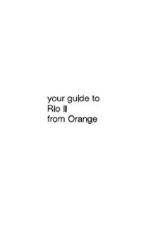Orange Rio II manual. Smartphone Instructions.